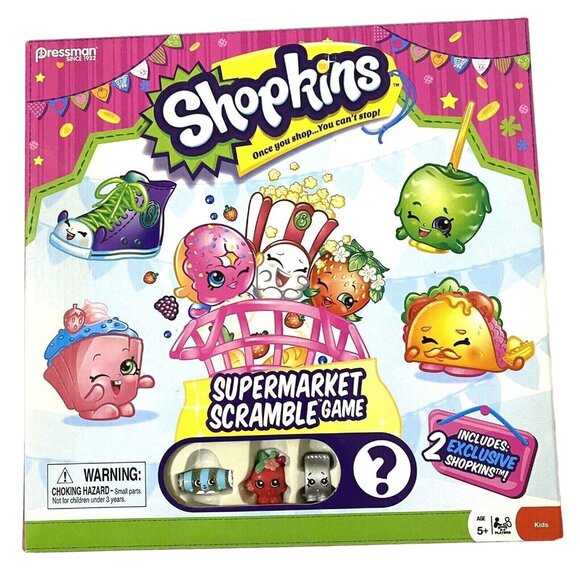 Moose Enterprise Other - Pressman Shopkins Supermarket Scramble Game Preschool Shopping 2015
